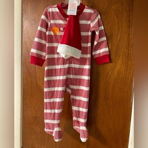 Carters Hat and Santa Onesie NWT